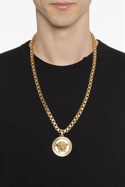 versace mens sivler chains|Versace gold necklace for men.